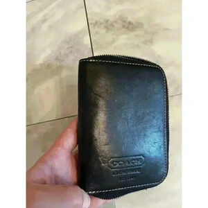 Vintage Coach Leatherware Palm Size Electronics Organizer Velcro Patch Zip